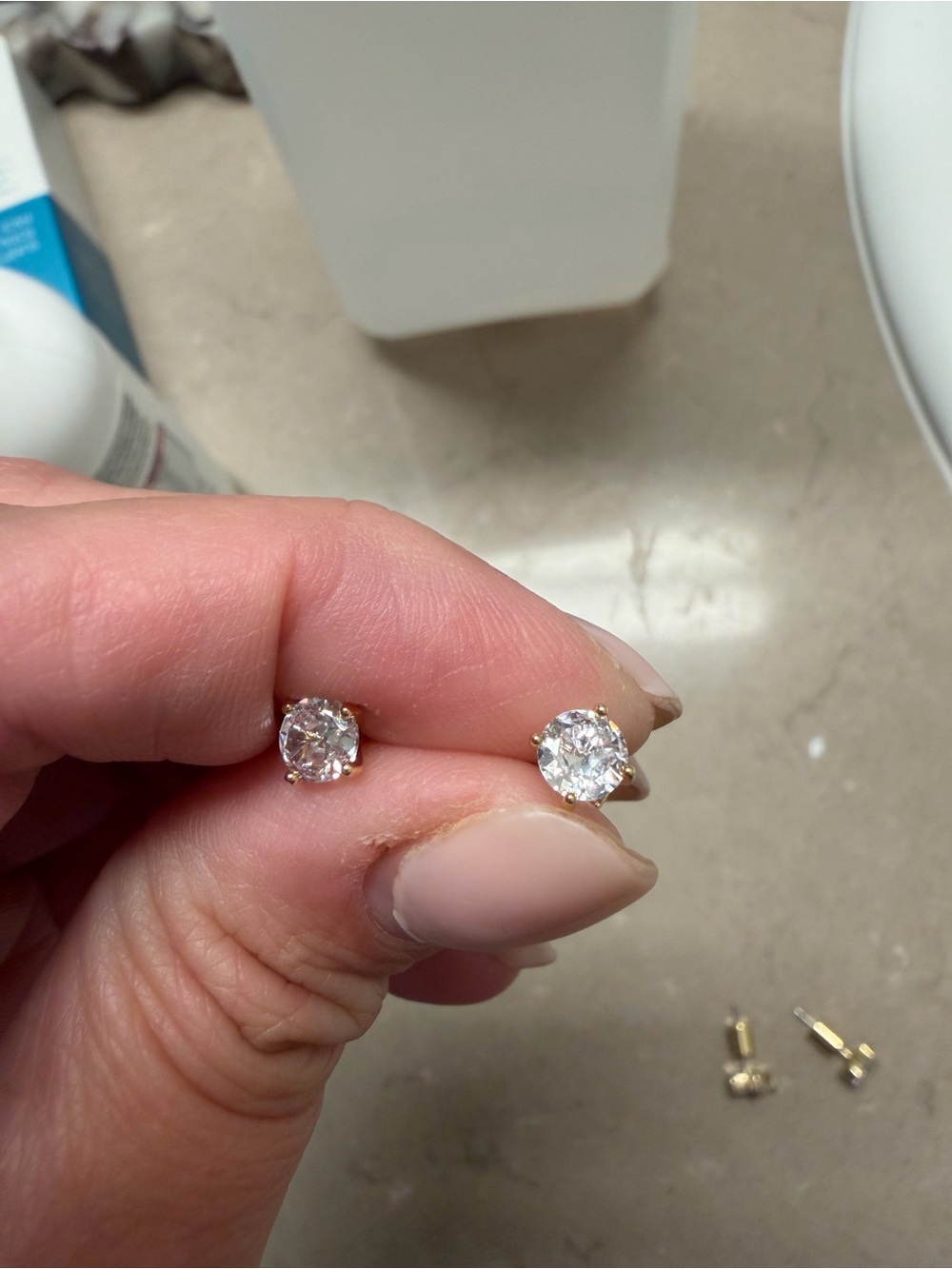 Electric Picks 4MM Gold Diamond Studs